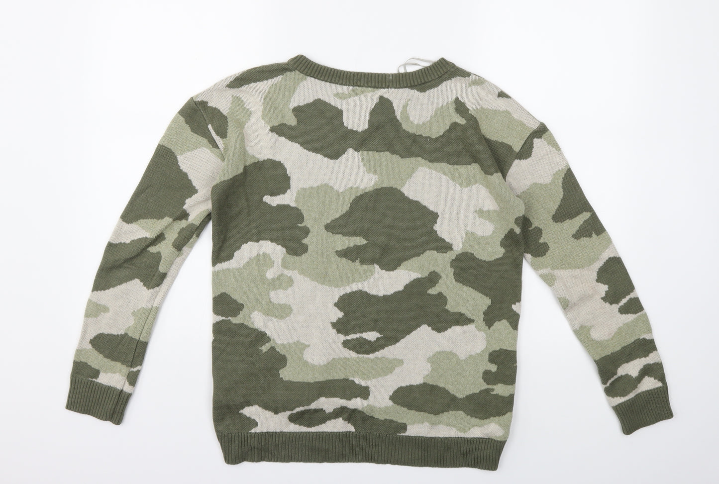 Atmosphere Womens Green Camouflage Knit Pullover Jumper Size 8