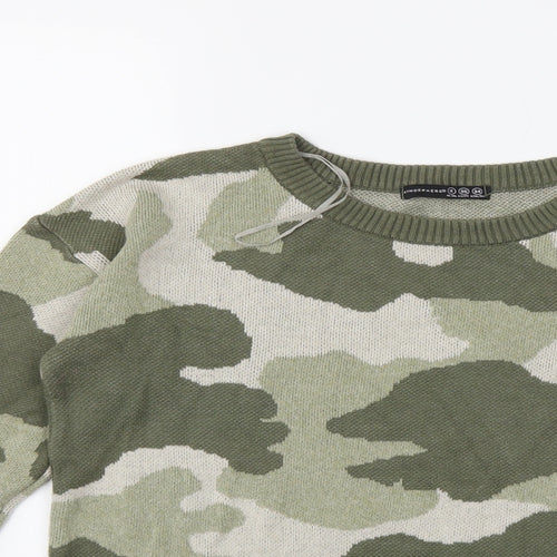 Atmosphere Womens Green Camouflage Knit Pullover Jumper Size 8