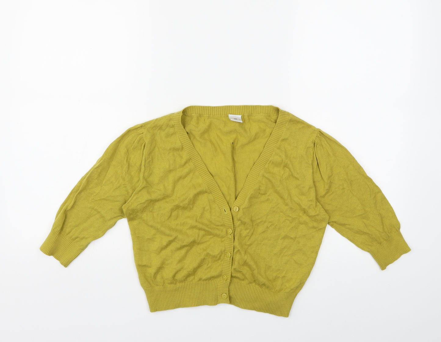 New Look Womens Yellow  Knit Cardigan Jumper Size 12