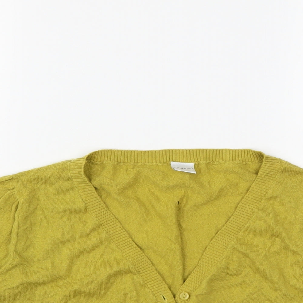 New Look Womens Yellow  Knit Cardigan Jumper Size 12