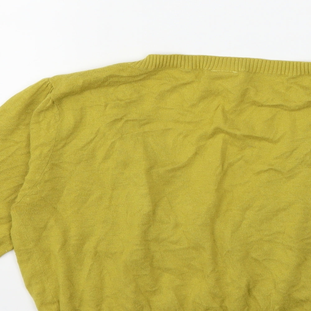 New Look Womens Yellow  Knit Cardigan Jumper Size 12