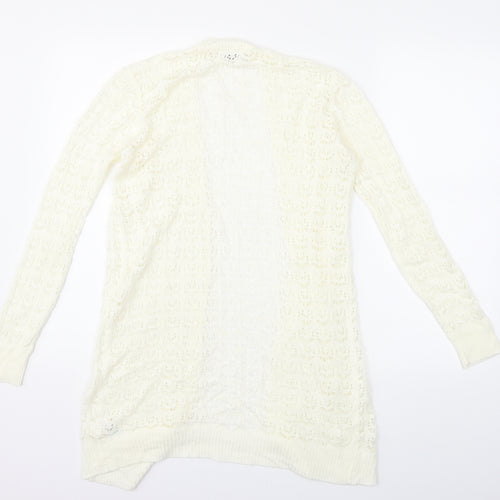 Papaya Womens White  Knit Cardigan Jumper Size S