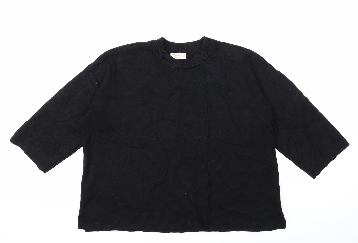 TU Womens Black  Knit Pullover Jumper Size 18