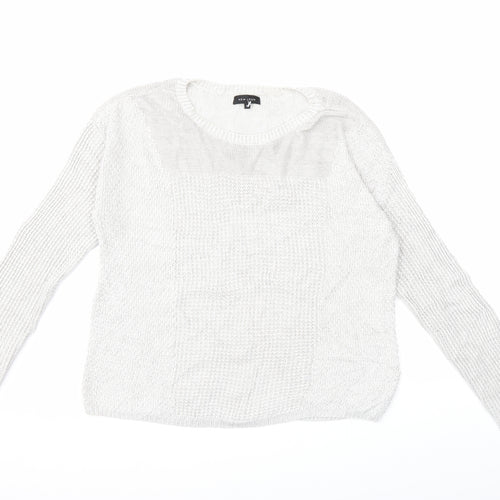 New Look Womens Grey  Knit Pullover Jumper Size 14