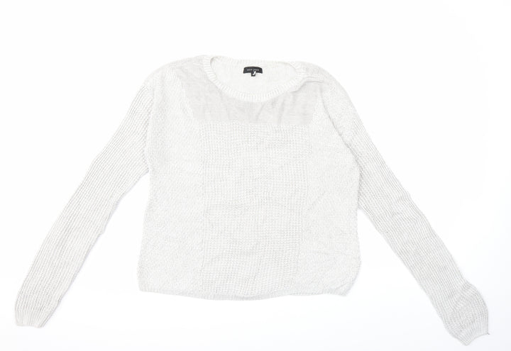 New Look Womens Grey  Knit Pullover Jumper Size 14