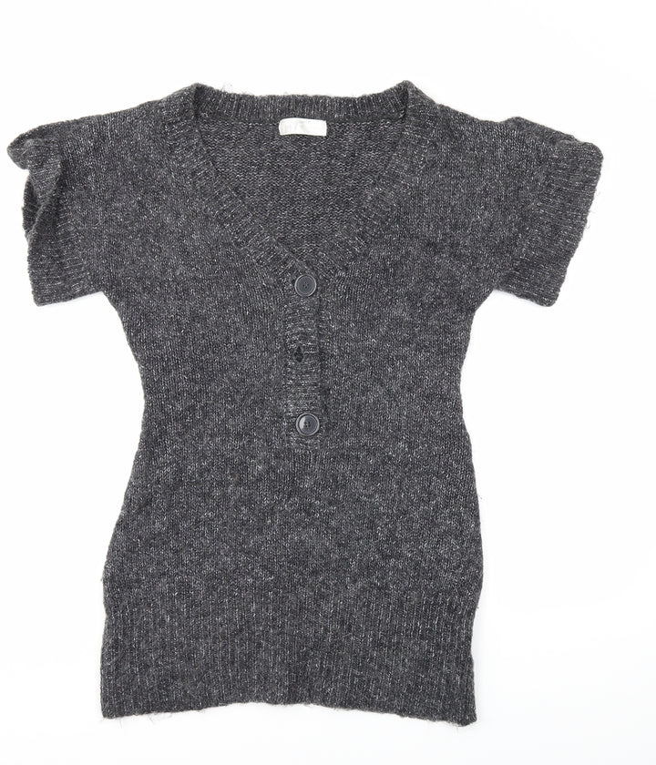 Internacionale Womens Grey Knit Pullover Jumper Size 14