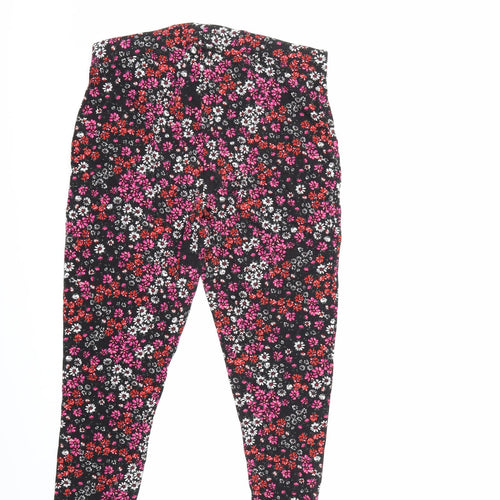 Simply Be Womens Black Floral  Cropped Leggings Size 16 L23 in