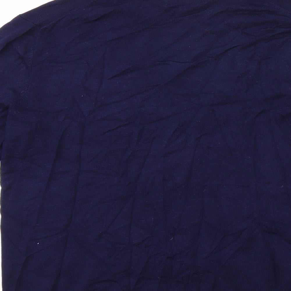 Zara Mens Blue  Knit Cardigan Jumper Size XL