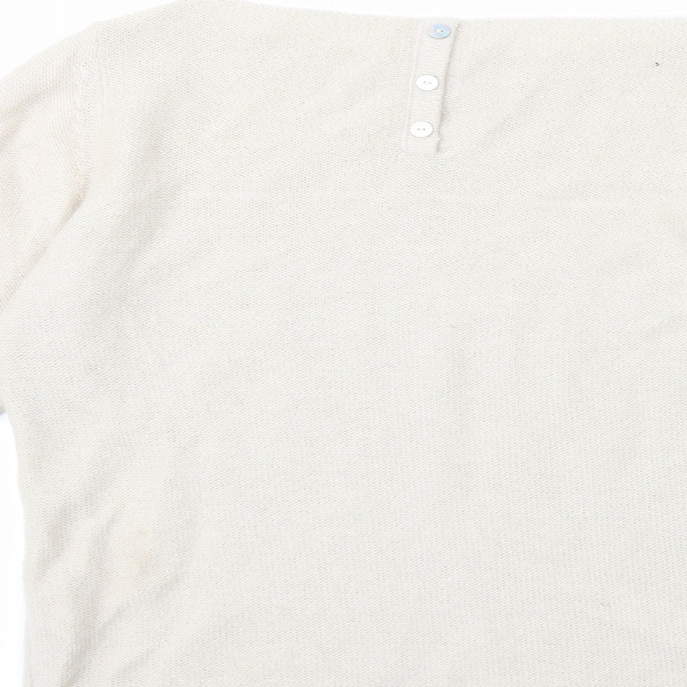 Gharani Strok Womens Beige  Knit Pullover Jumper Size M