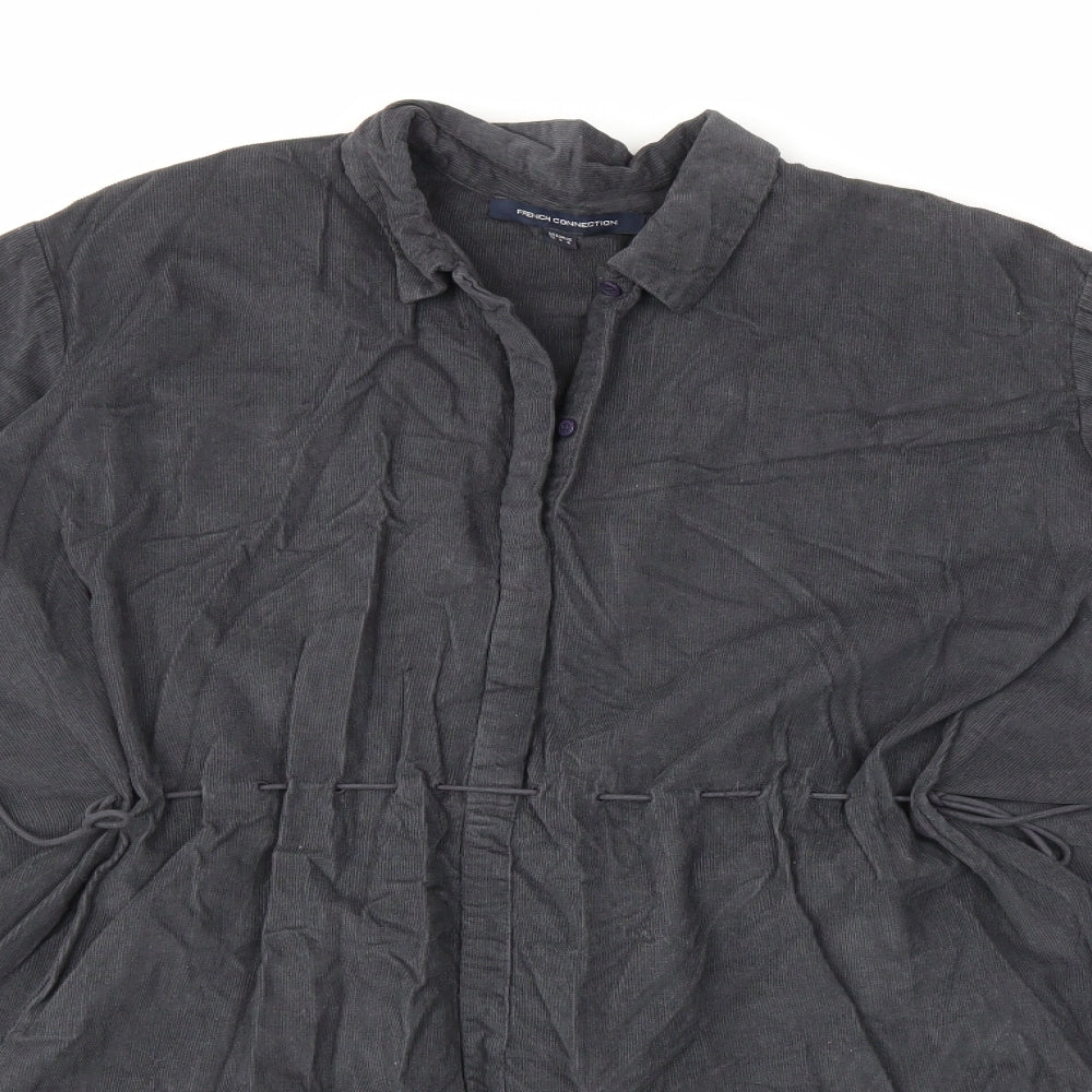 French Connection Womens Grey  Corduroy Shirt Dress  Size 10
