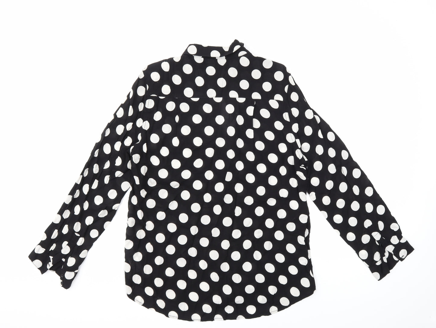 New Look Womens Black Polka Dot  Basic Blouse Size 16