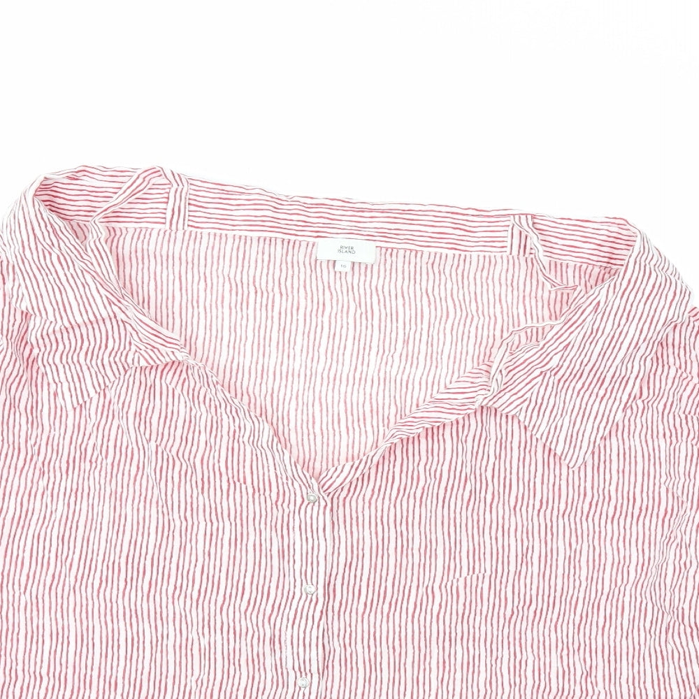 River Island Womens Red Striped  Basic Blouse Size 16