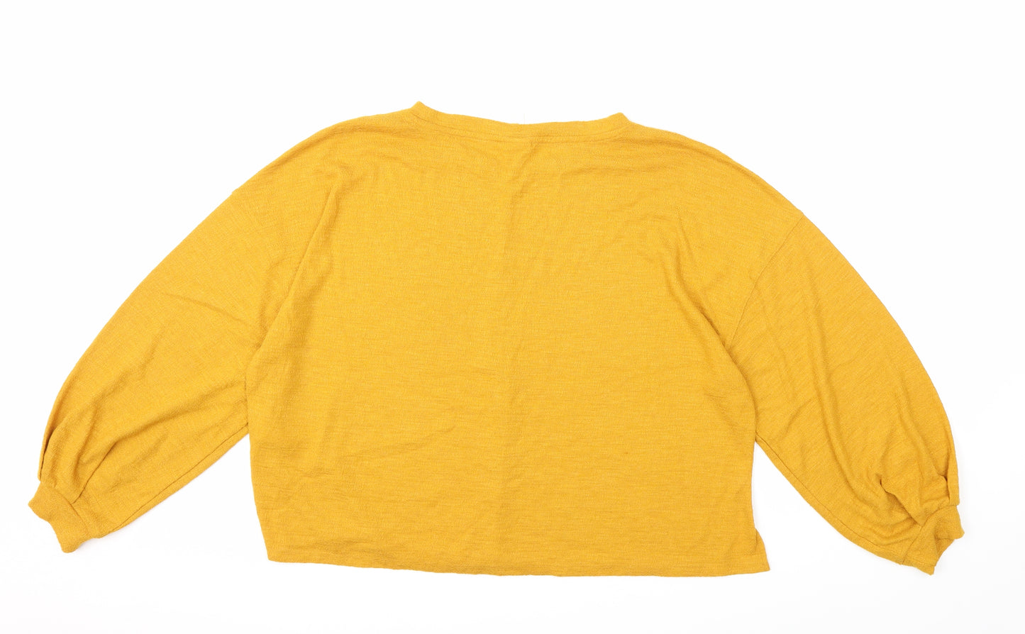 H&M Womens Yellow   Pullover Jumper Size L  - Balloon Sleeve