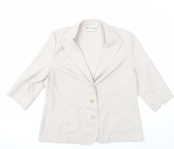 ROWLANDS CLOTHING Womens Grey Jacket Blazer Size 10