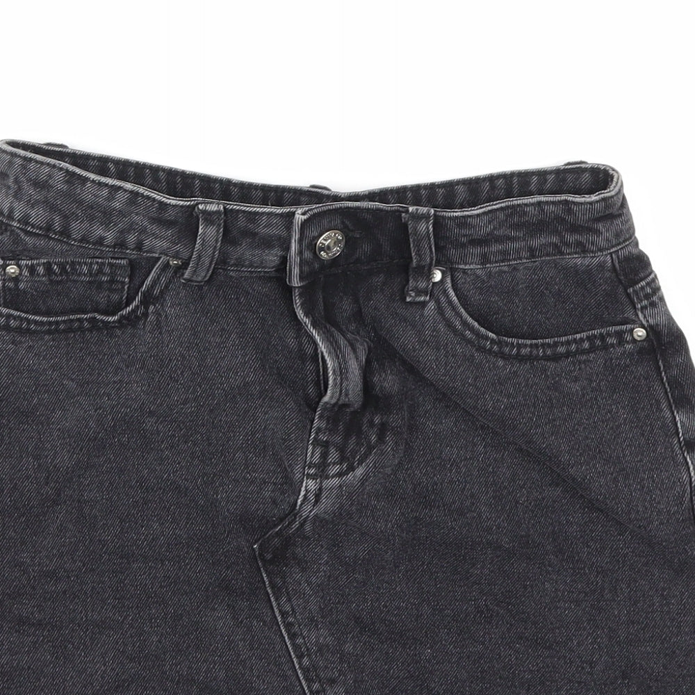 Denim & Co. Womens Black  Denim Mini Skirt Size 6