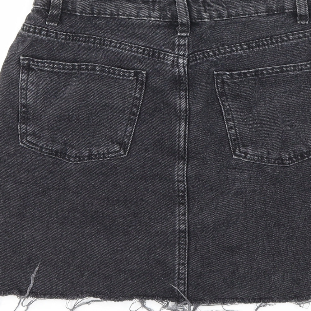 Denim & Co. Womens Black  Denim Mini Skirt Size 6