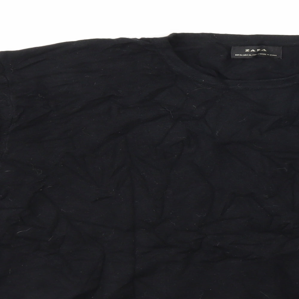 Zara Womens Black  Knit Pullover Jumper Size XL