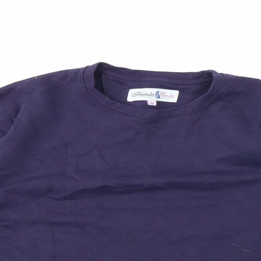 friends trends Womens Blue   Pullover Sweatshirt Size M