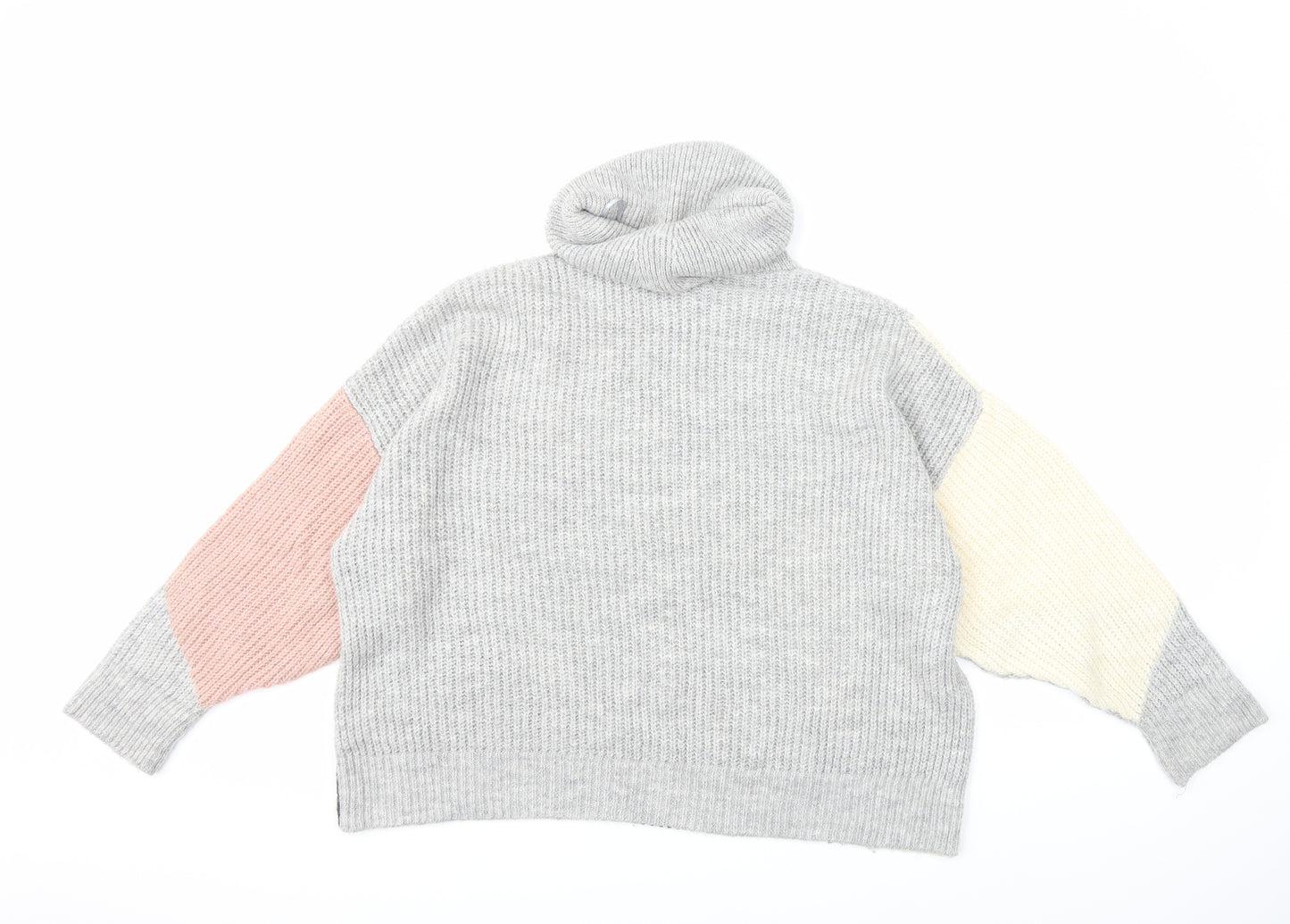 F&F Womens Grey Striped Knit Pullover Jumper Size 14