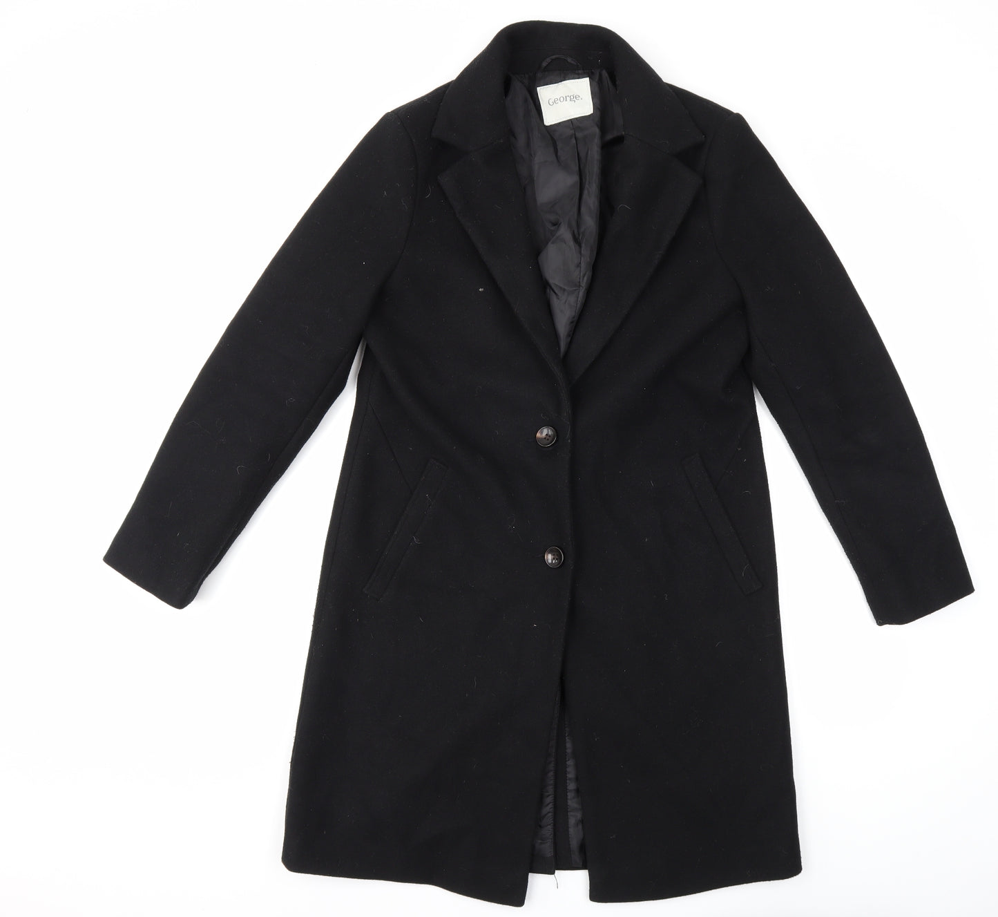 George Womens Black   Overcoat Coat Size 10