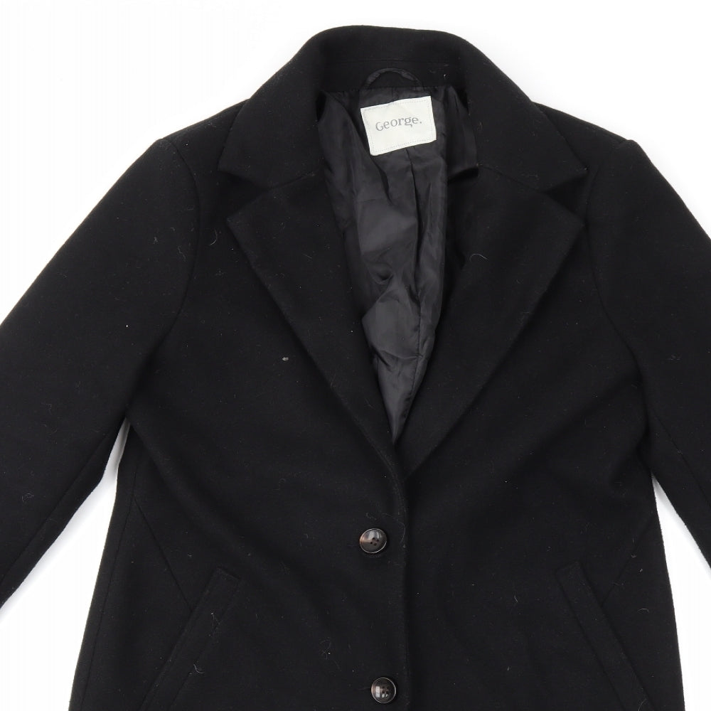 George Womens Black   Overcoat Coat Size 10
