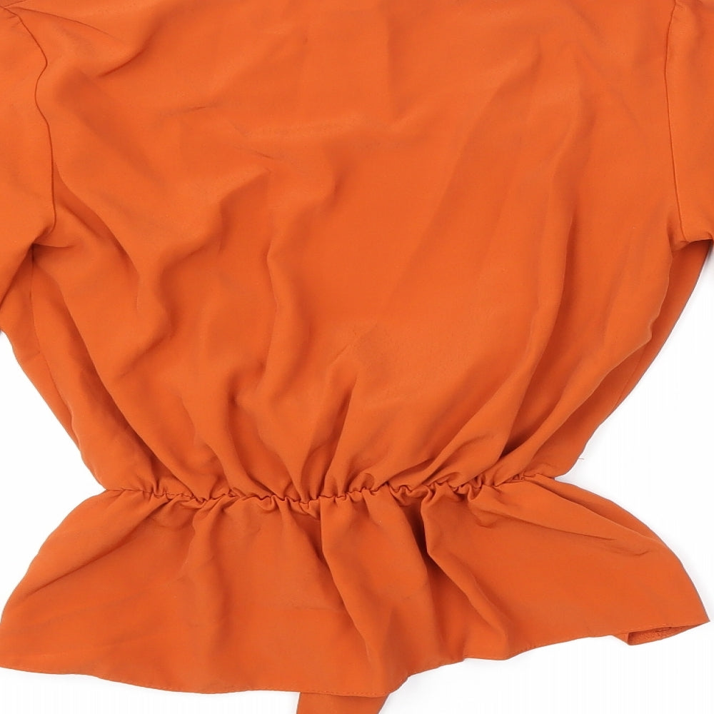 Topshop Womens Orange   Basic Blouse Size 6  - Bell Sleeve