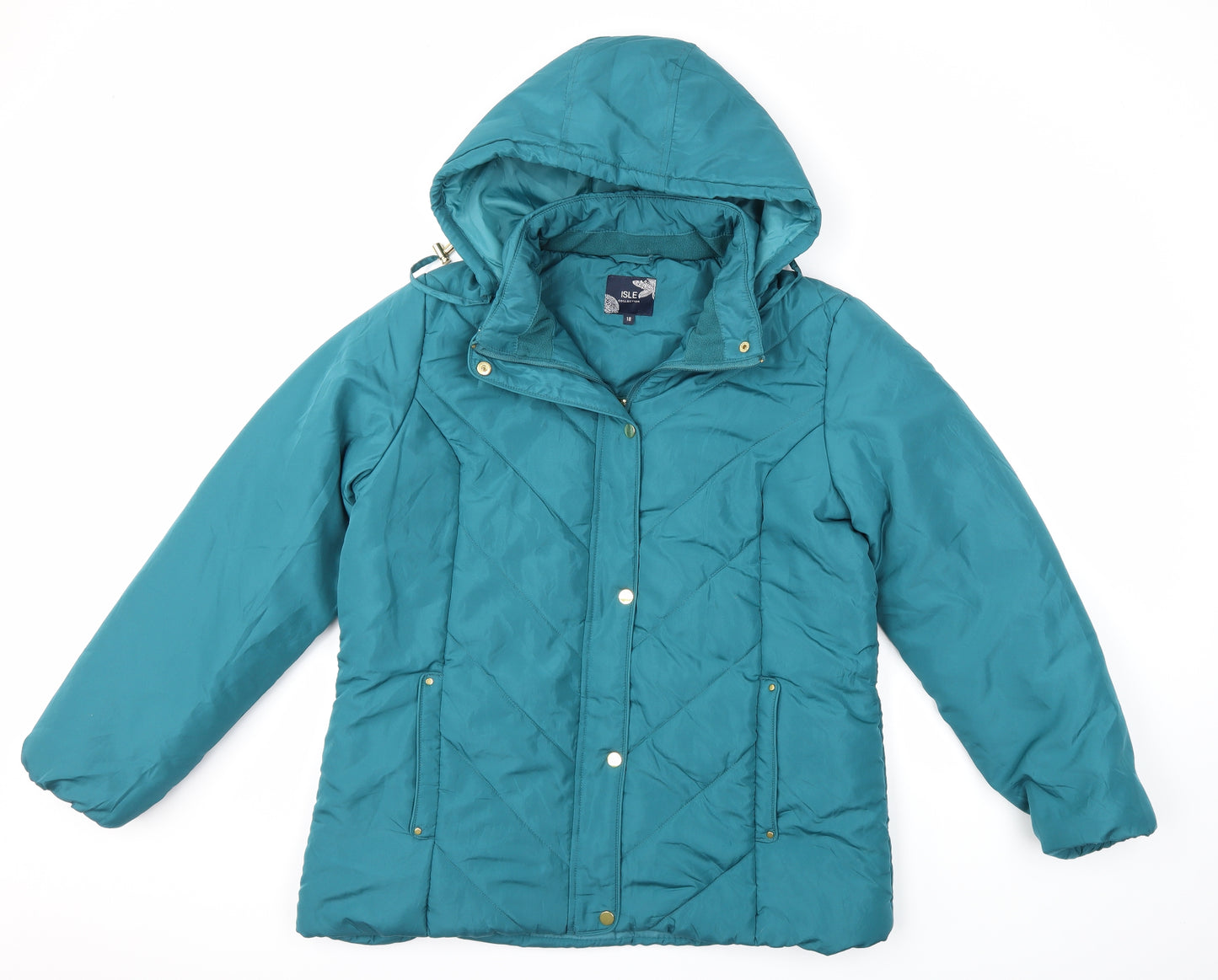 ISLE Womens Blue   Parka Coat Size 18