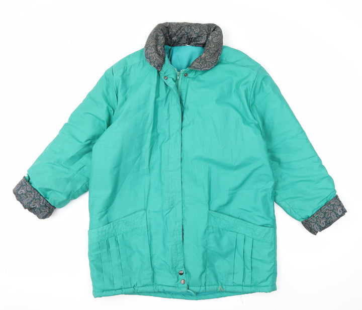 Preworn Womens Green Overcoat Coat Size 14