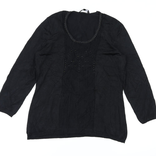EAST Womens Black   Basic T-Shirt Size 14