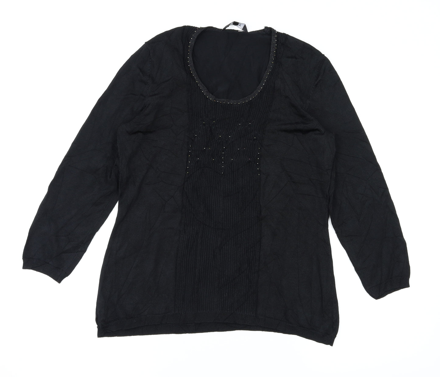 EAST Womens Black   Basic T-Shirt Size 14