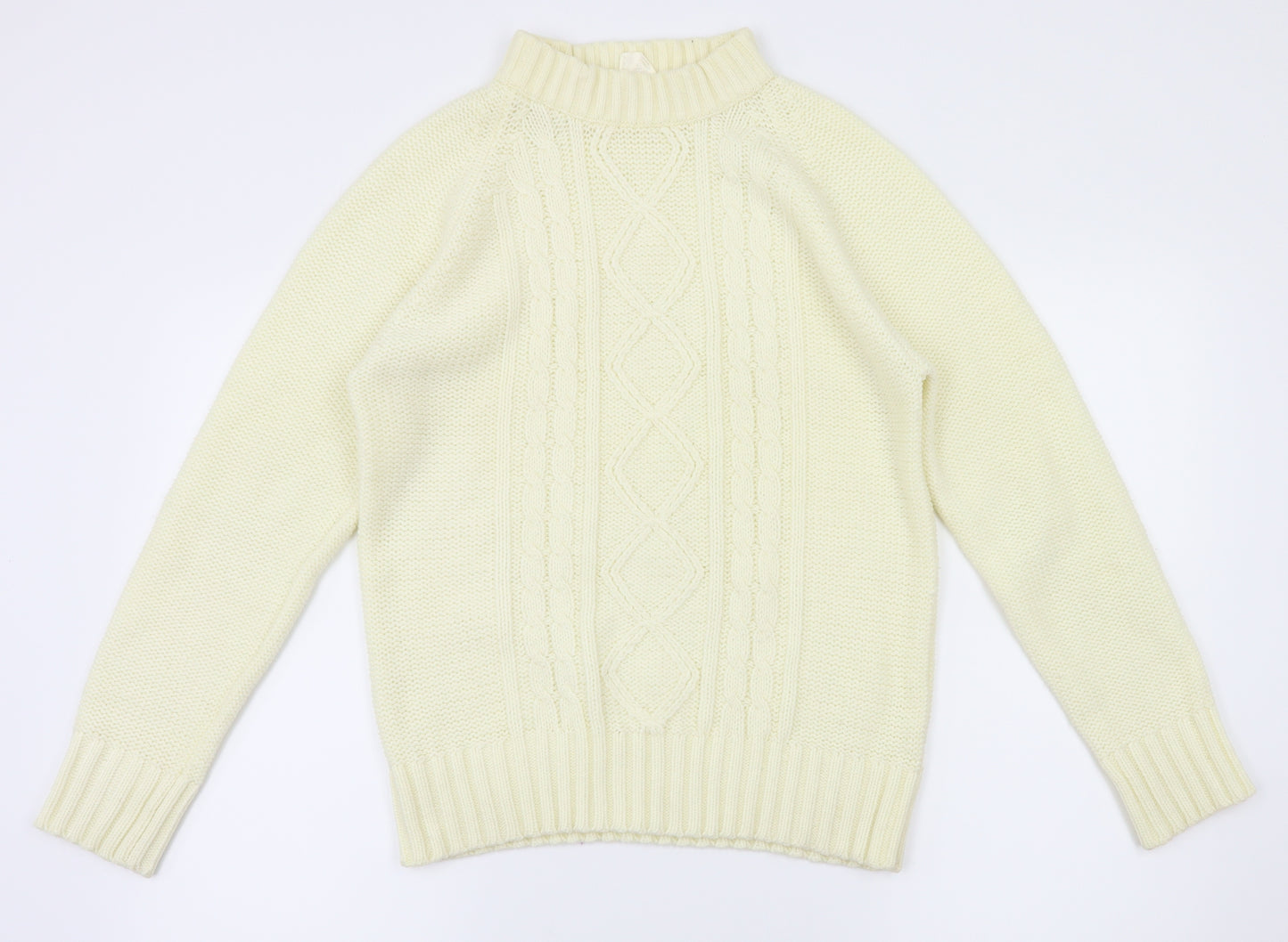 Preworn Womens Yellow Argyle/Diamond  Pullover Jumper Size 14