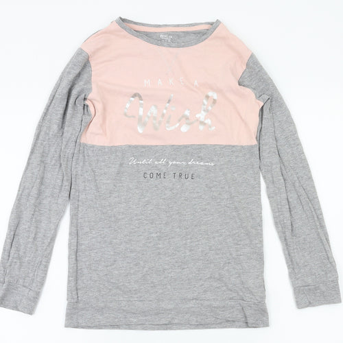 F&F  Girls Grey   Basic T-Shirt Size 9-10 Years