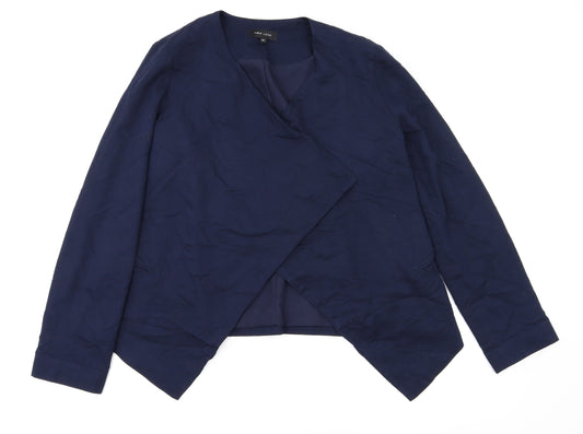 Front view of New look women’s blue jacket suit jacket, size UK 12