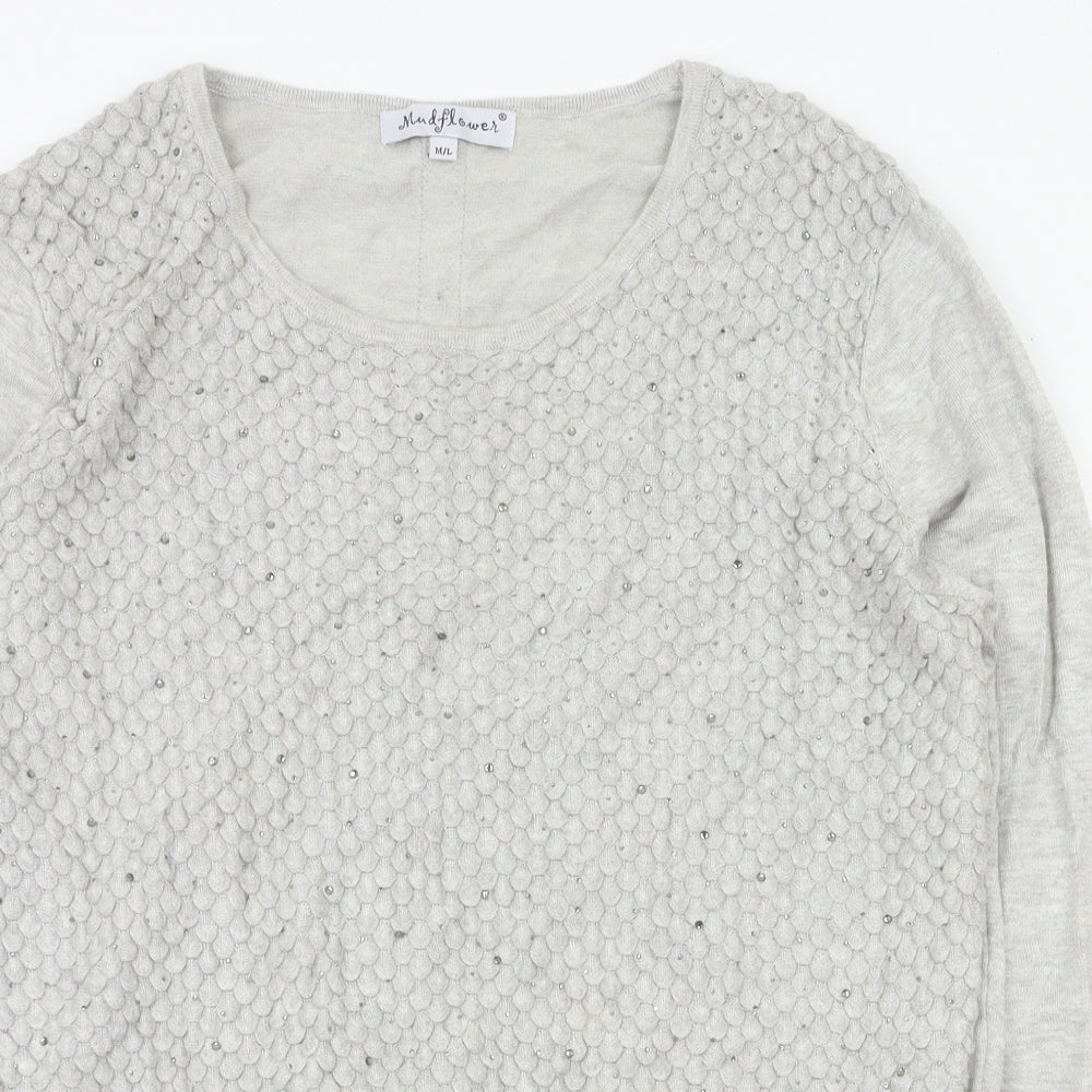 Mud Flower Womens Green   Pullover Jumper Size M