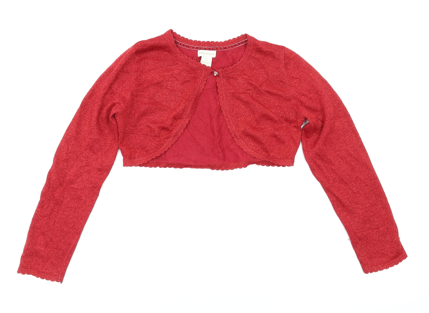 Monsoon Girls Red   Cardigan Jumper Size 7-8 Years