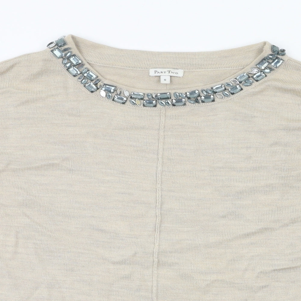 Part Two Womens Beige   Basic T-Shirt Size S