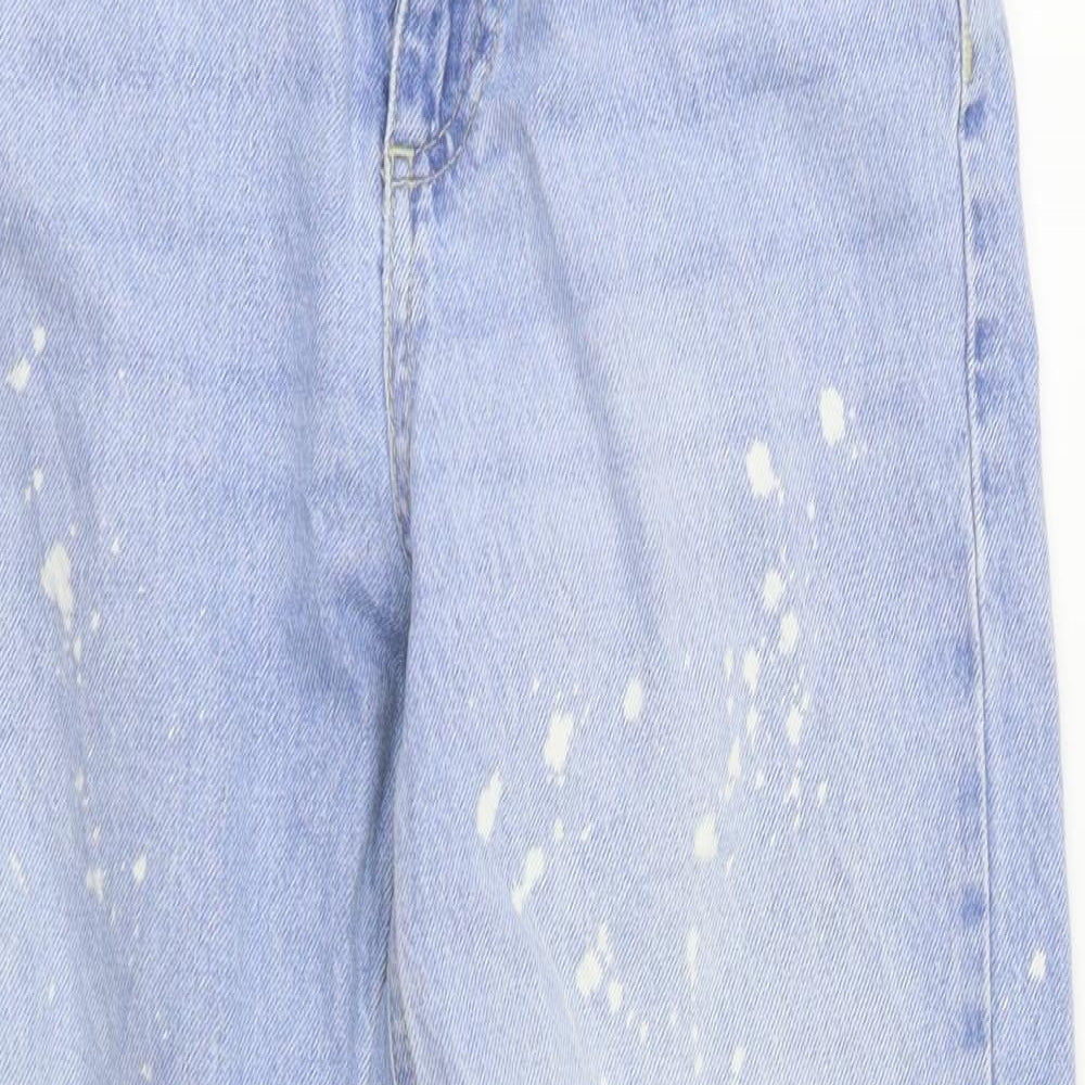 Zara Girls Blue Floral  Straight Jeans Size 11-12 Years