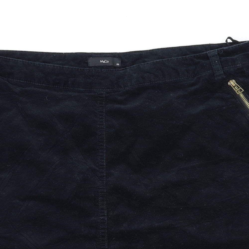 M&Co Womens Black   A-Line Skirt Size 20