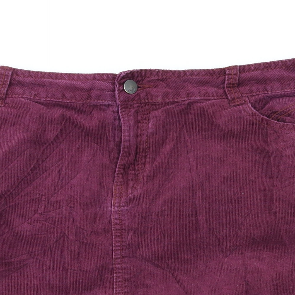 M&S Womens Purple   A-Line Skirt Size 14