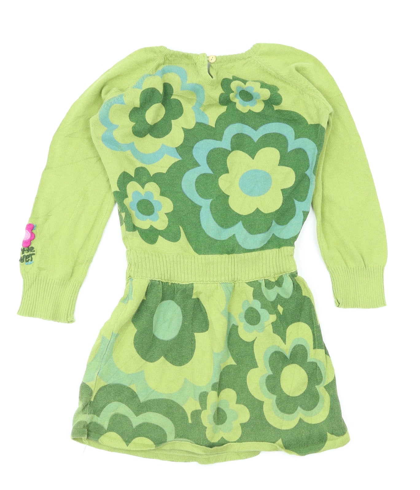 Indigo Girls Green Floral  Fit & Flare  Size 4-5 Years