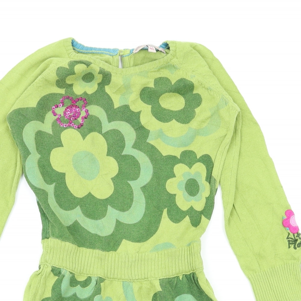 Indigo Girls Green Floral  Fit & Flare  Size 4-5 Years