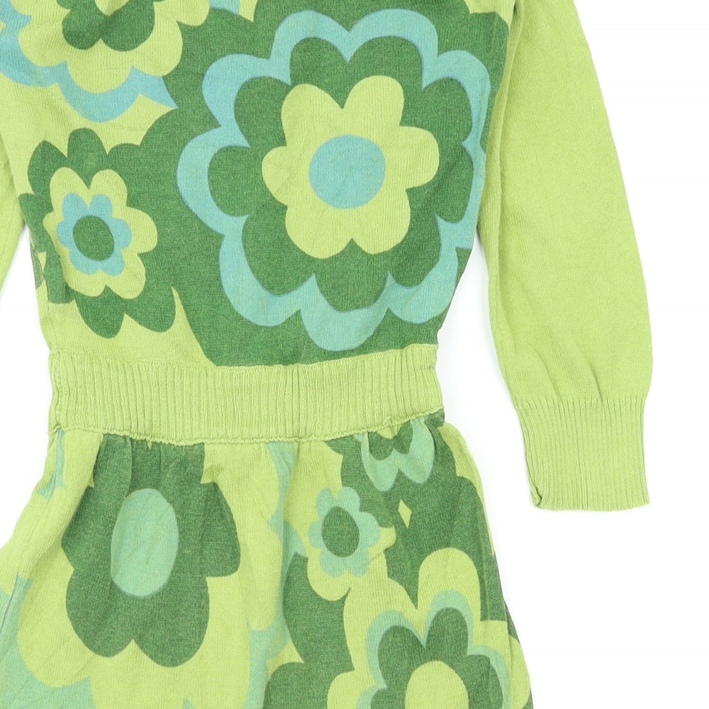 Indigo Girls Green Floral  Fit & Flare  Size 4-5 Years