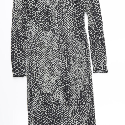 Topshop Womens Grey Animal Print  Bodycon  Size 6
