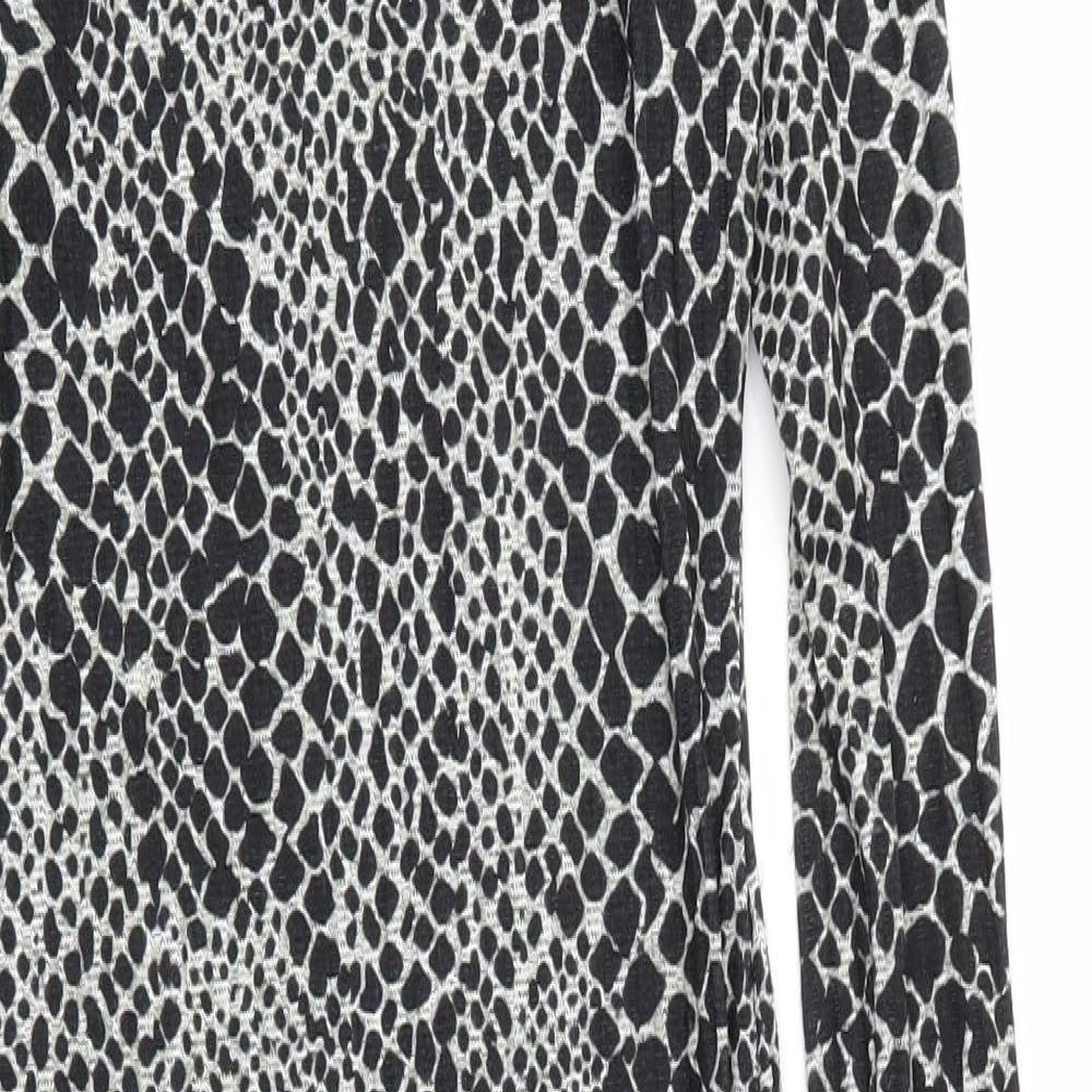 Topshop Womens Grey Animal Print  Bodycon  Size 6