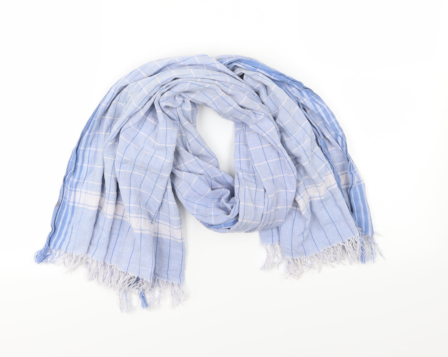 Preworn Womens Blue Striped   Scarf