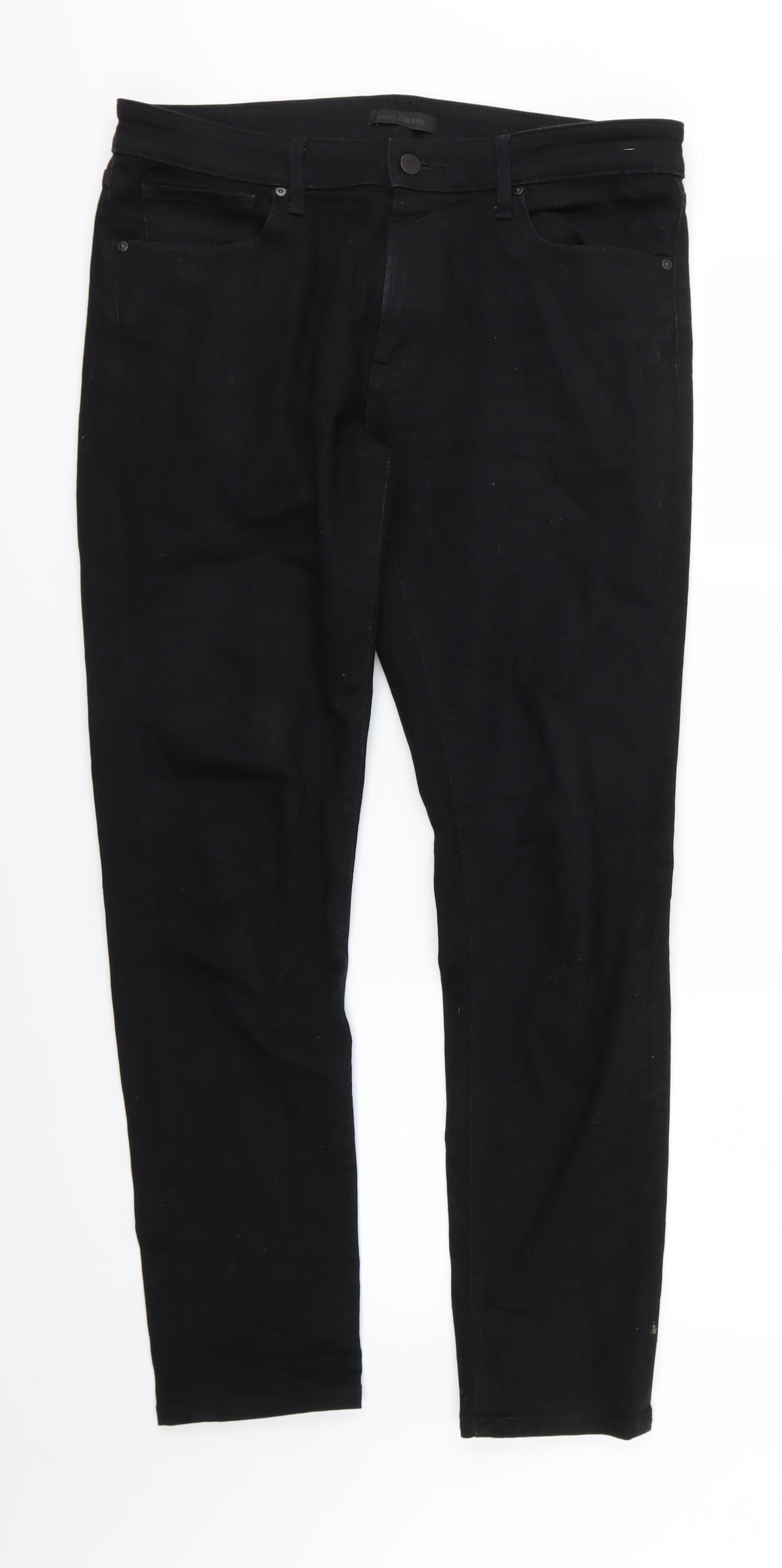 Uniqlo Mens Black  Denim Straight Jeans Size 34 L34 in