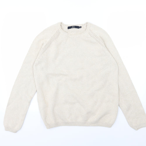 EWM Womens Beige  Knit Pullover Jumper Size M