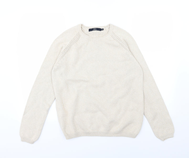 EWM Womens Beige  Knit Pullover Jumper Size M