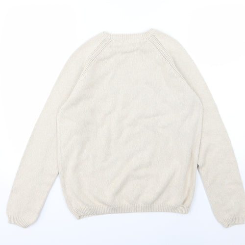 EWM Womens Beige  Knit Pullover Jumper Size M