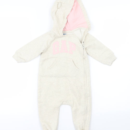 Gap Baby Beige  Jersey Jacket Snowsuit Size 9-12 Months